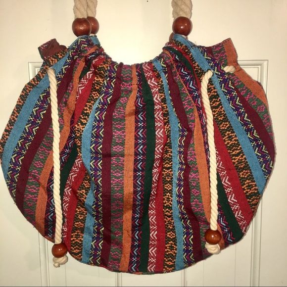 Colorful Drawstring Hobo Bucket Bag - Picture 3 of 4